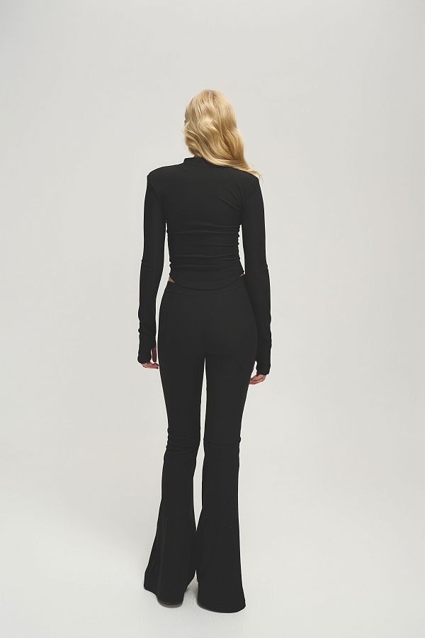 Komplet z topem zapinanym na haczyki i spodniami palazzo czarny haczki18/06 #RU#  haczki18/06 № 3