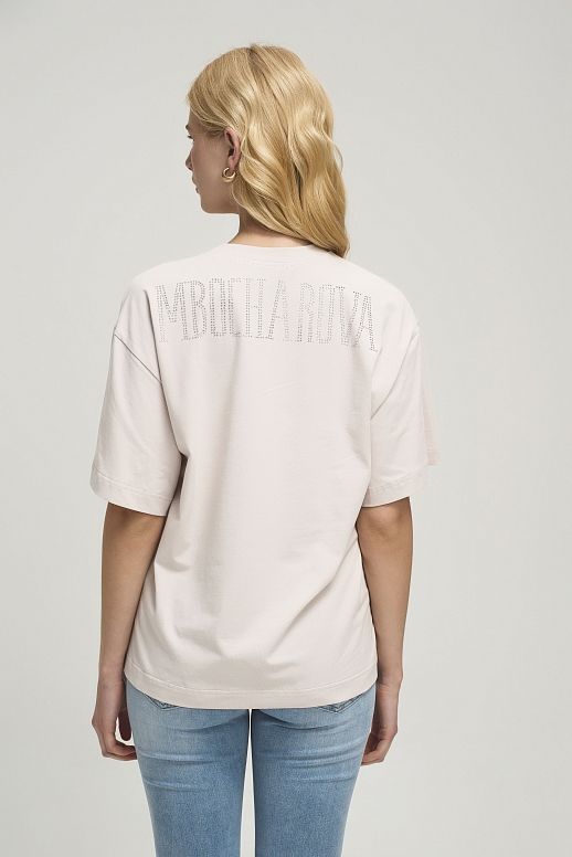 Koszulka z dżetami MBocharova beżowa