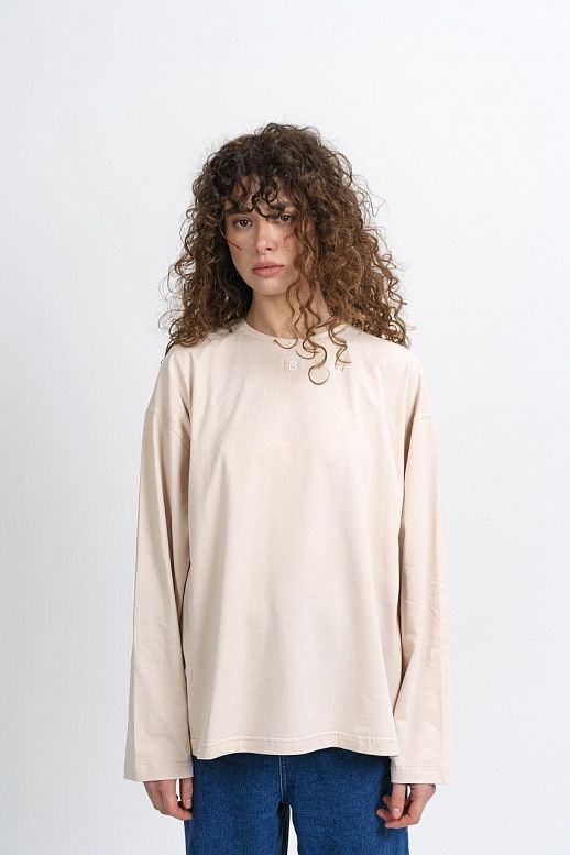 Longsleeve beżowy oversize
