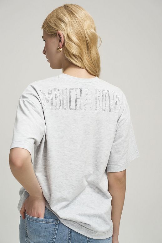 Koszulka z dżetami MBocharova szary melanrz