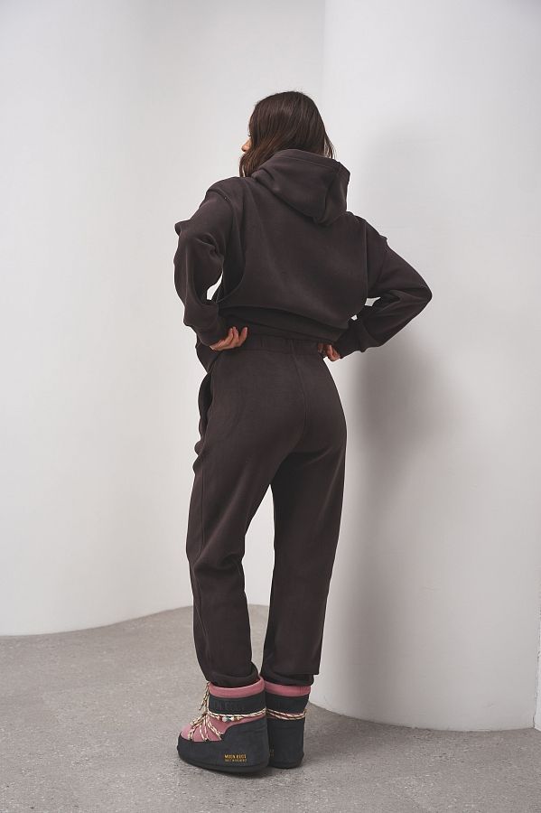 Polarowy garnitur bluza i spodnie brązowy garnitur19/12 #RU#  garnitur19/12 № 2