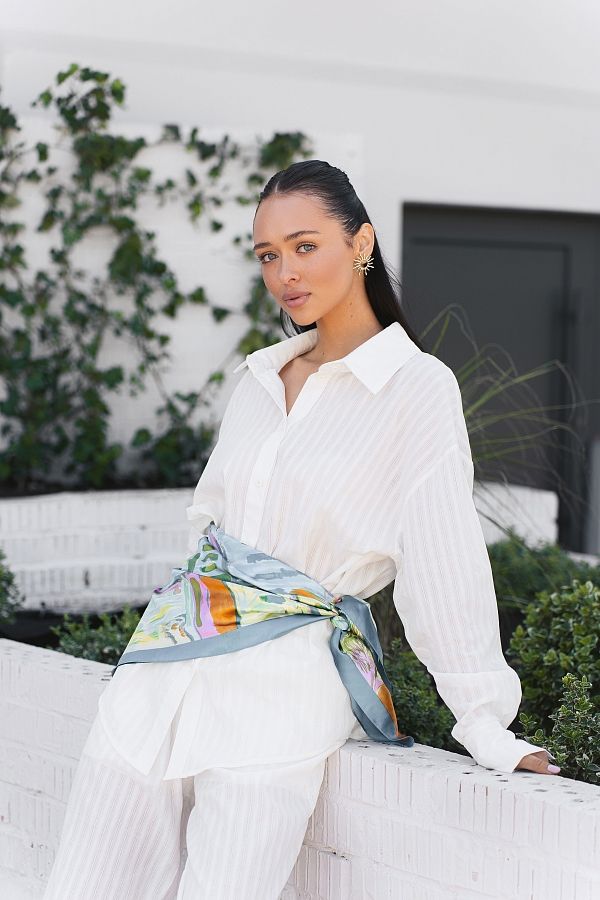 Bawełniany garnitur: koszula z spodniami biały KOS2224/1 #RU#  KOS2224/1 № 1