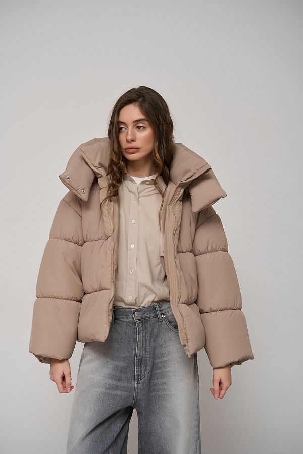 Kurtka przycięta z zamkiem kapucinowa KR01105 № 1