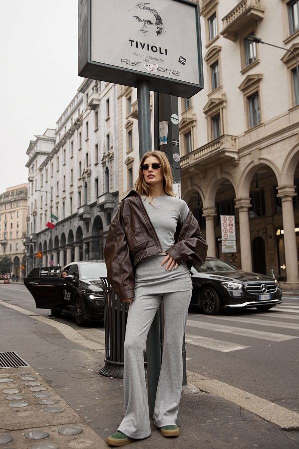 Garnitur bluzka i spodnie szary garn17/11 #RU#  garn17/11 № 1