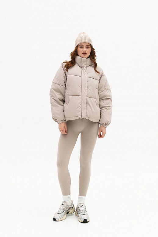 Kurtka puchowa beżowa