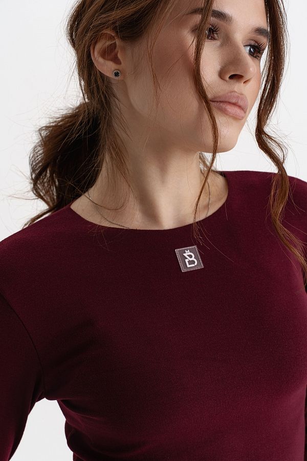 Longsleeve bordowy long16/04 № 4