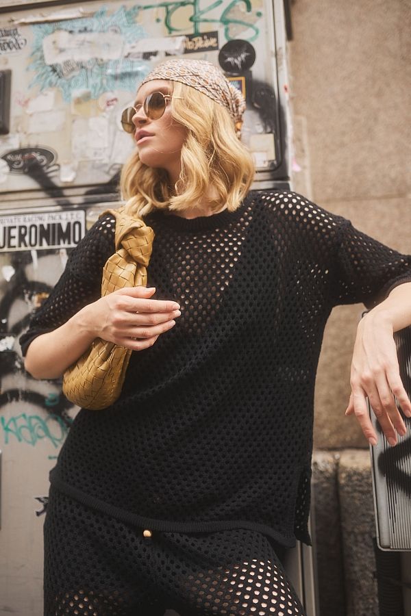 Koronkowy garnitur T-shirt + spodnie czarny 8283SW/1 #RU#  8283SW/1 № 3