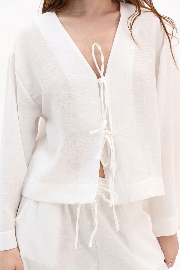 Lniany garnitur z koszulą oversize biały stroj30/08 #RU#  stroj30/08 № 3