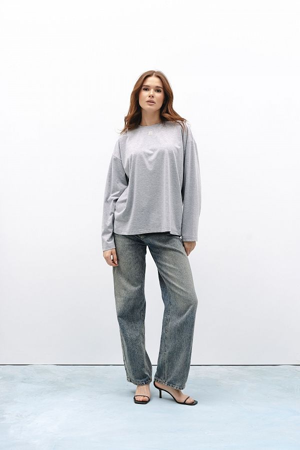 Longsleeve szary oversize long05/7 № 2