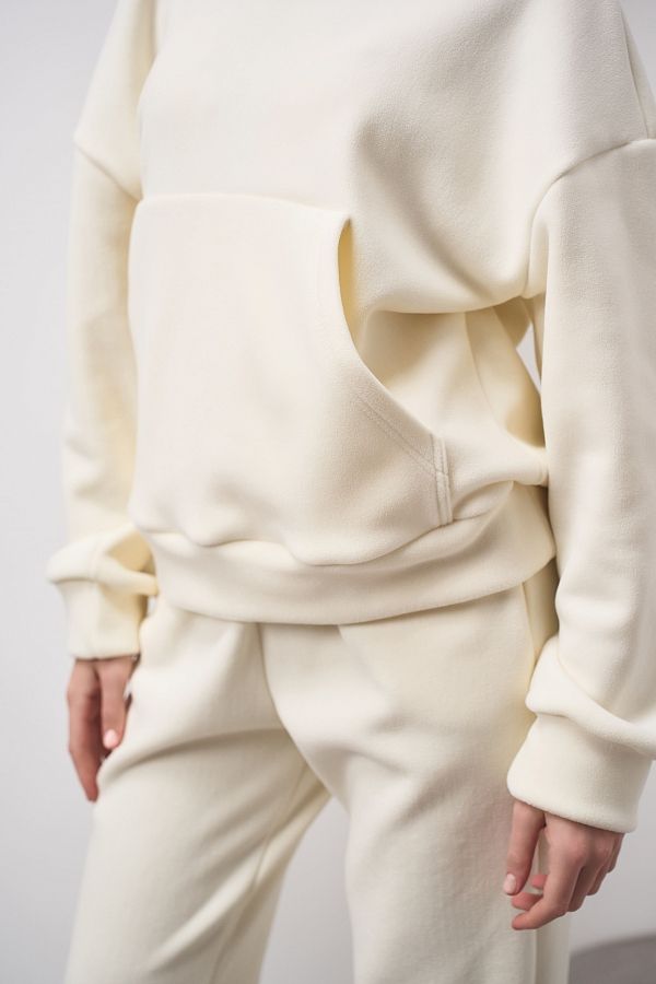 Polarowy garnitur bluza i spodnie mleczny garnitur19/13 #RU#  garnitur19/13 № 4