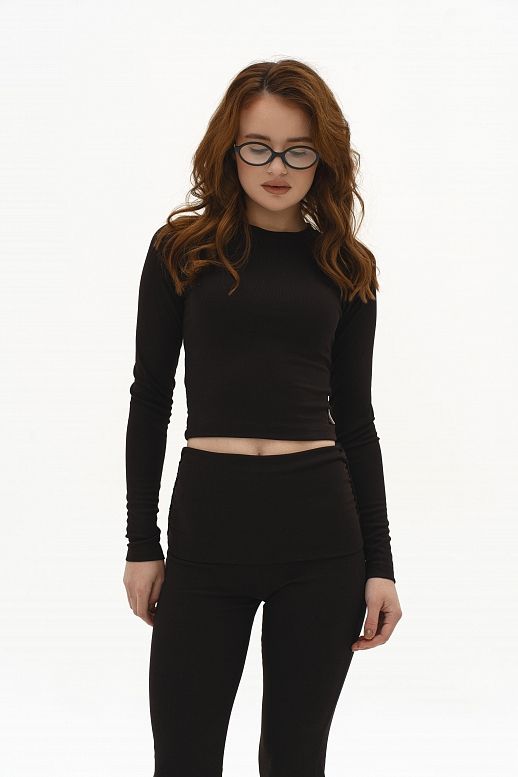 Garnitur bluzka i spodnie czekoladowy