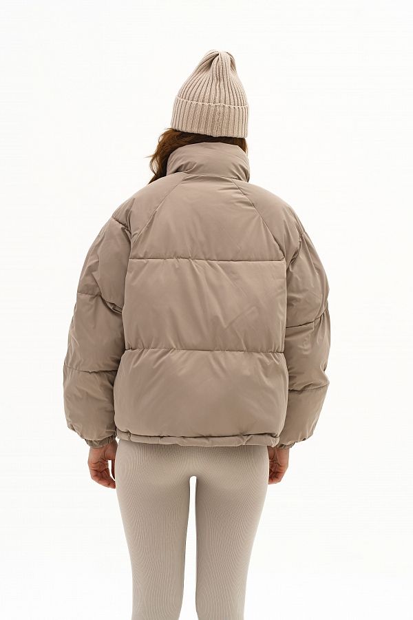 Kurtka puchowa ciemnobeżowa 240910/1 № 2