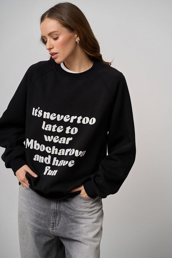 Bluza z nadrukiem czarna SV01/3 #RU#  SV01/3 № 1