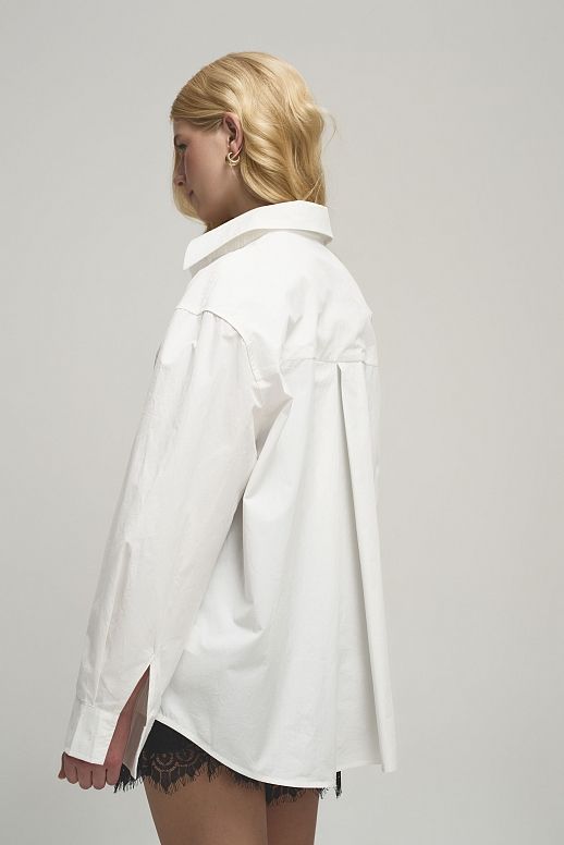 Gładka koszula oversize biała