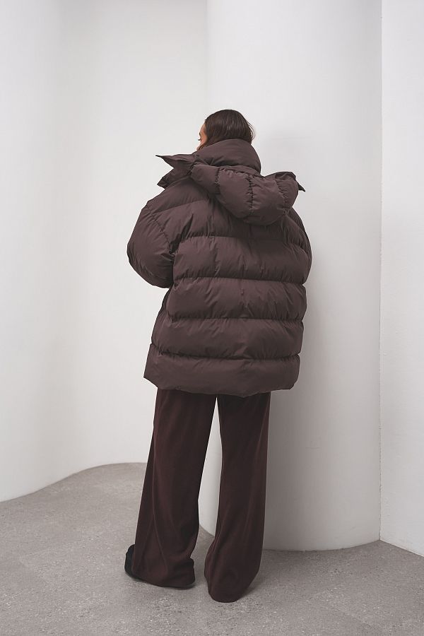Kurtka puchowa oversize czekoladowa puch15/11 № 3