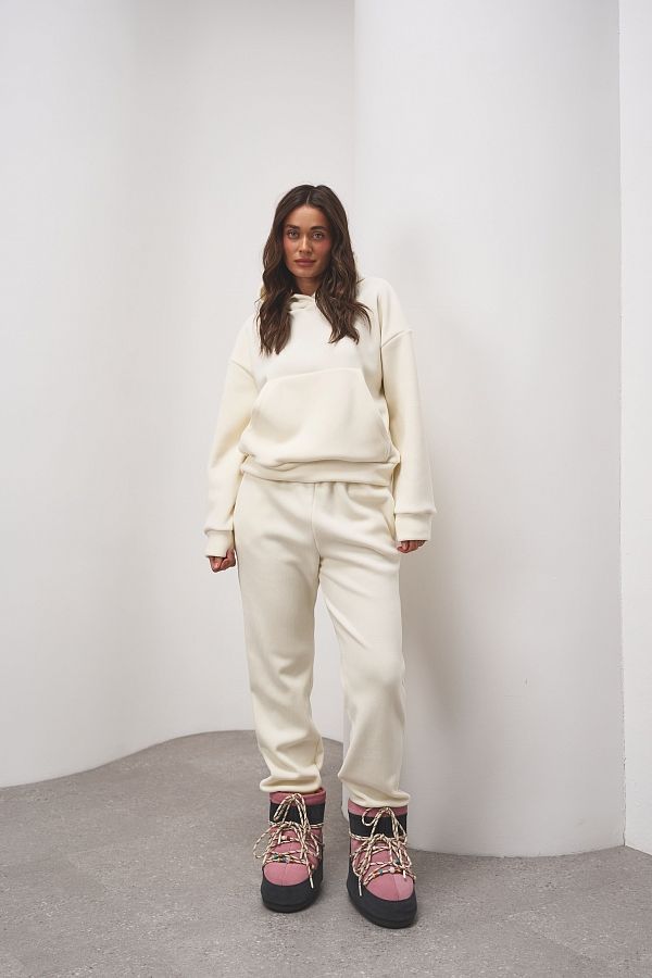 Polarowy garnitur bluza i spodnie mleczny garnitur19/13 #RU#  garnitur19/13 № 1