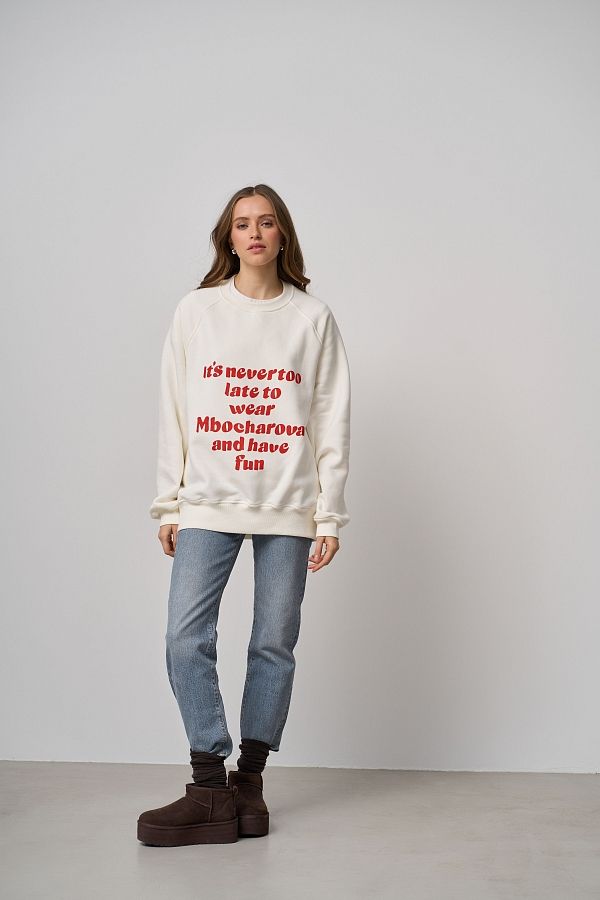 Bluza z nadrukiem mleczna SV01/5 #RU#  SV01/5 № 5