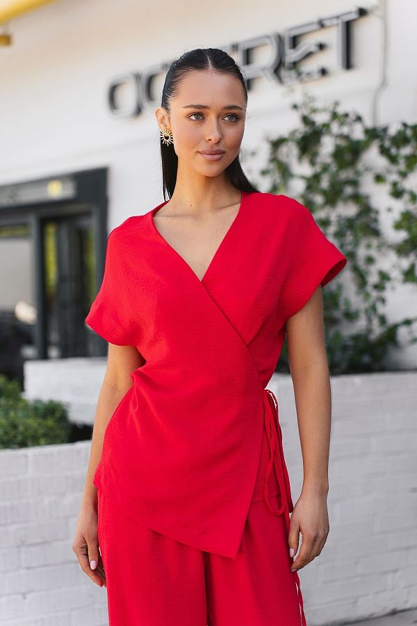 Garnitur koszula i spodnie czerwony czerw02/07 #RU#  czerw02/07 № 1