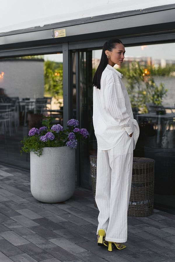 Bawełniany garnitur: koszula z spodniami biały KOS2224/1 #RU#  KOS2224/1 № 3