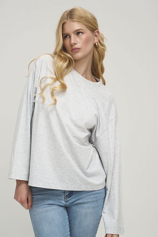 Longsleeve szary melanż oversize