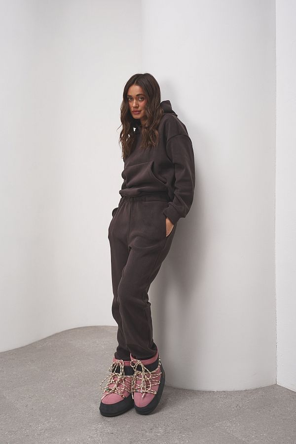 Polarowy garnitur bluza i spodnie brązowy garnitur19/12 #RU#  garnitur19/12 № 1