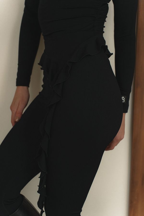 Longsleeve czarny z falbanką long15/14 № 2