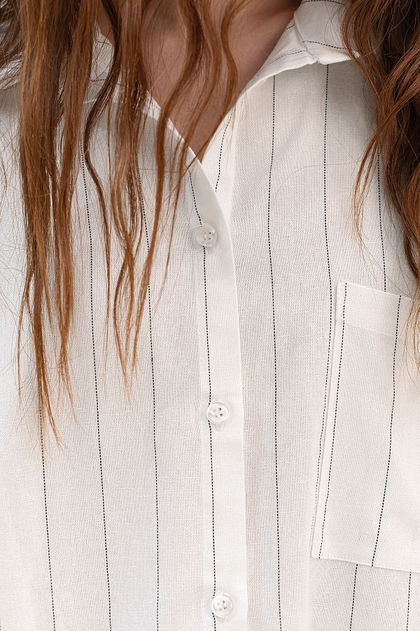 Lniana koszula z długim rękawem biała kosz30/07 #RU#  kosz30/07 № 5