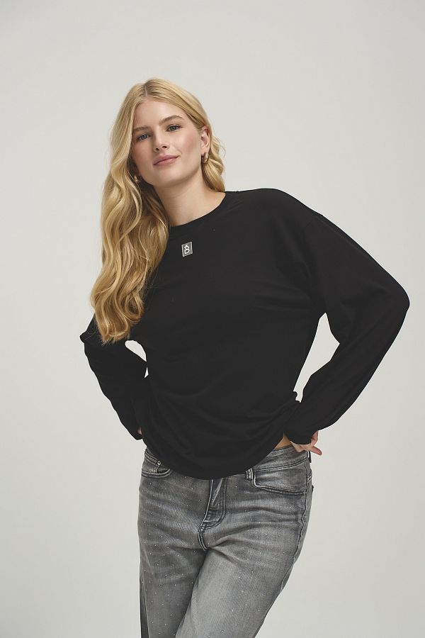 Longsleeve czarny oversize long26/03 № 3