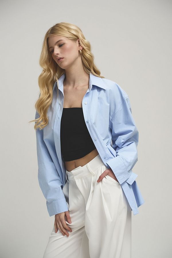 Gładka koszula oversize błękitna koszula18/05 #RU#  koszula18/05 № 4