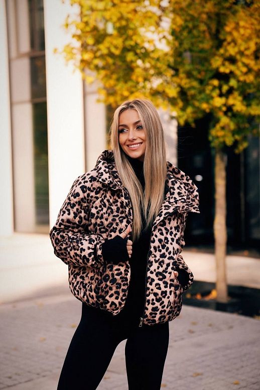 Kurtka puchowa w panterkę - №2