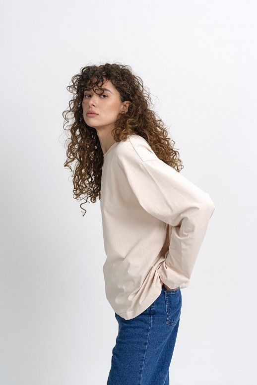 Longsleeve beżowy oversize - №2