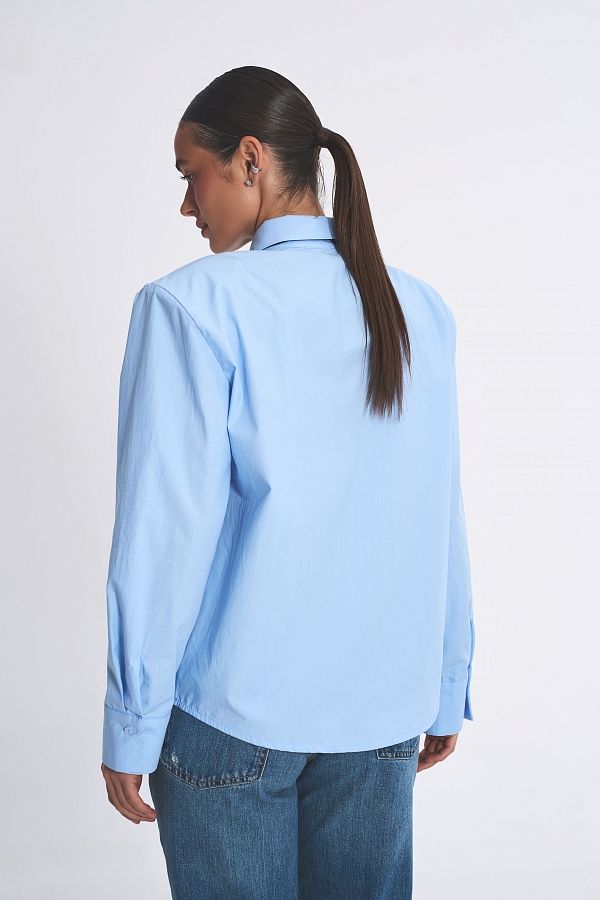 Bawełniana koszula z poduszkami błękitna kosz11/02 #RU#  kosz11/02 № 3