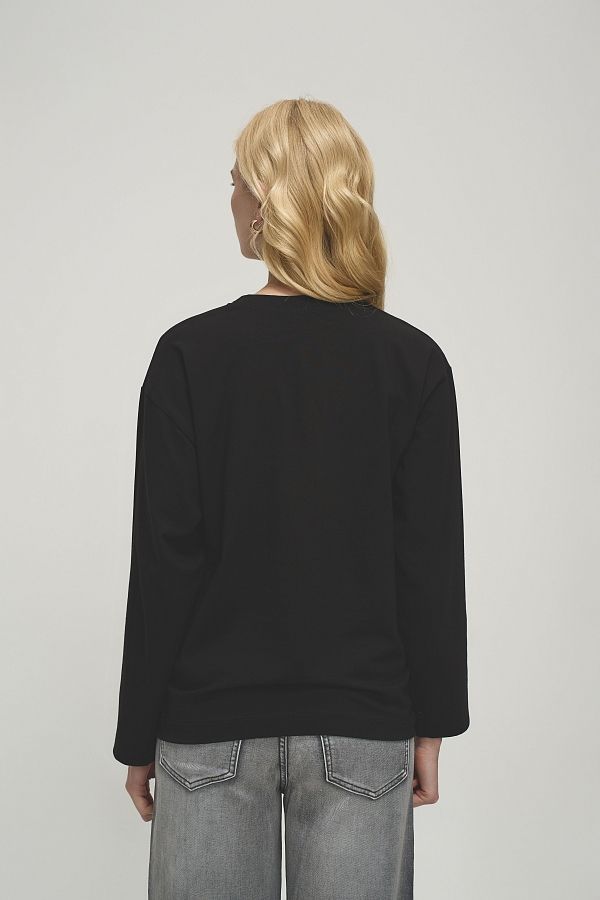 Longsleeve czarny oversize long26/03 № 2