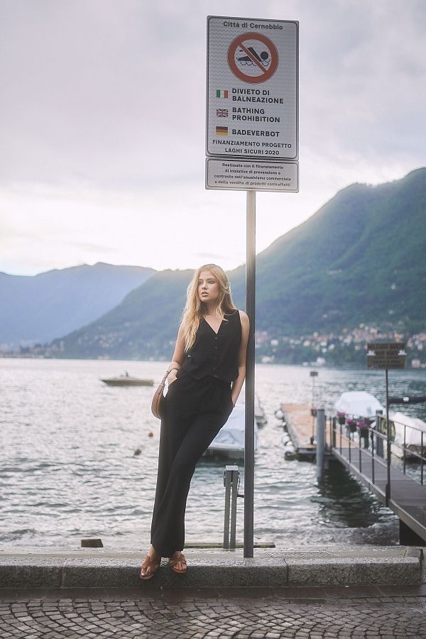 Lniany garnitur kamizelka i spodnie czarny 24019/2 #RU#  24019/2 № 2