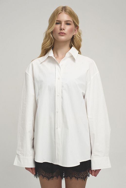 Gładka koszula oversize biała