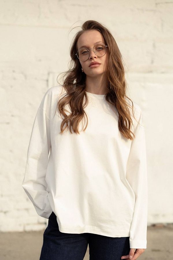 Longsleev biały oversize 1546/48 № 3