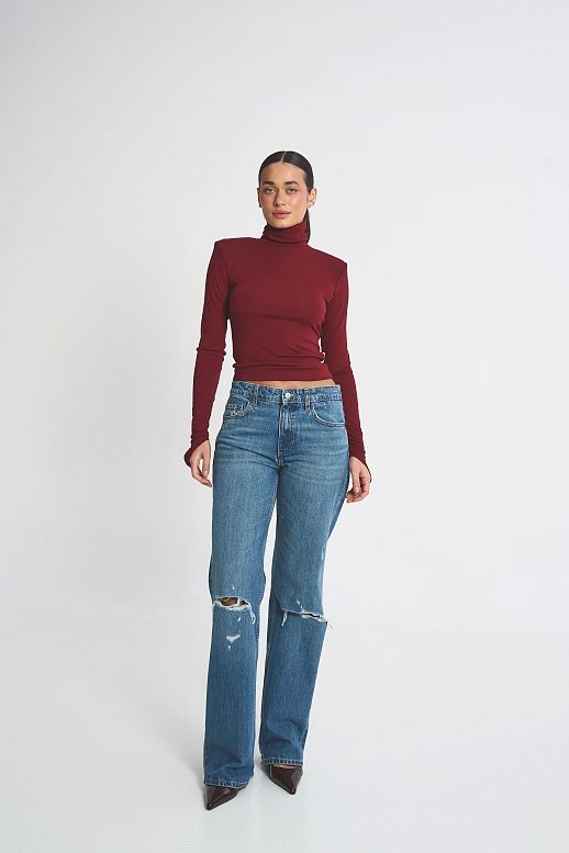 Golf klasyczny z poduszkami bordowy